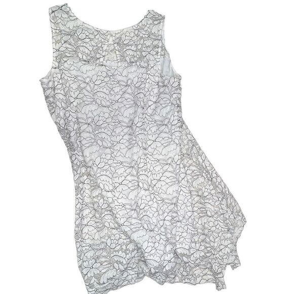 Signature by Robbie Bee Dress Women's 3X Floral Sleeveless Keyhole Back White Dr - Picture 6 of 10